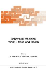 Behavioral Medicine: Work, Stress and Health - Cover