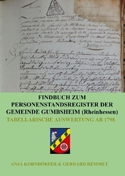 Findbuch zum Personenstandsregister der Gemeinde Gumbsheim/Rheinhessen