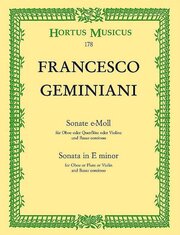 Sonate für Oboe oder Querflöte oder Violine und Basso continuo e-Moll - Cover