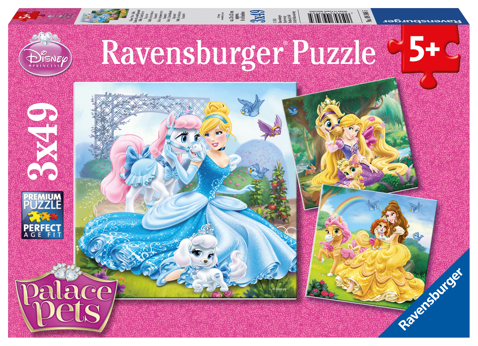 Ravensburger Disney Prinzessin Abenteuer 3 x 49 Stück Puzzle für Kinder Alter