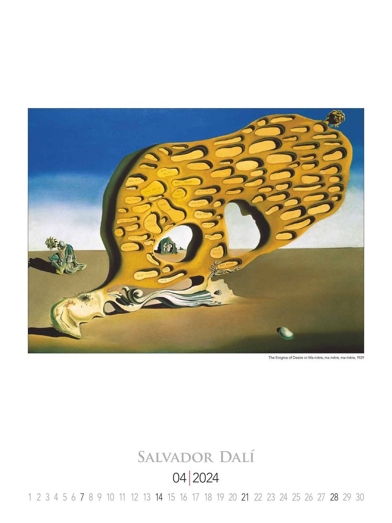 Salvador Dali 2024 - Bild-Kalender 42x56 cm - Kunst-Kalender - Wand