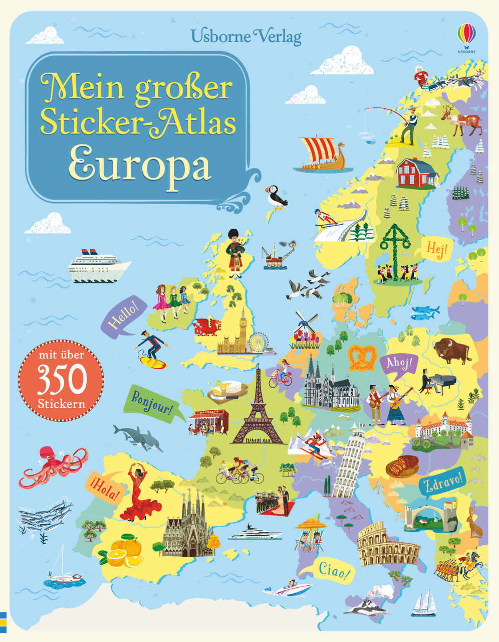 Mein großer Sticker-Atlas: Europa von Jonathan Melmoth (kartoniertes Buch)