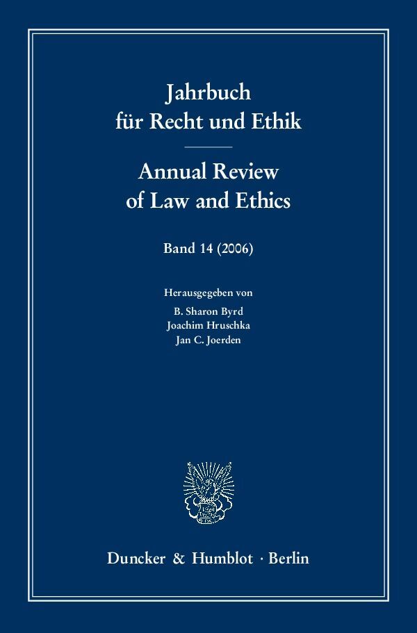 Jahrbuch für Recht und Ethik - Annual Review of Law and Ethics