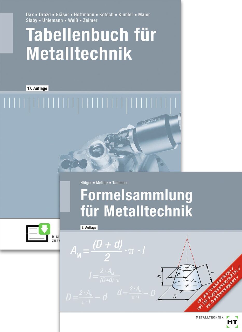 Paketangebot Tabellenbuch für Metalltechnik und Formelsammlung für  Metalltechnik (kartoniertes Buch)