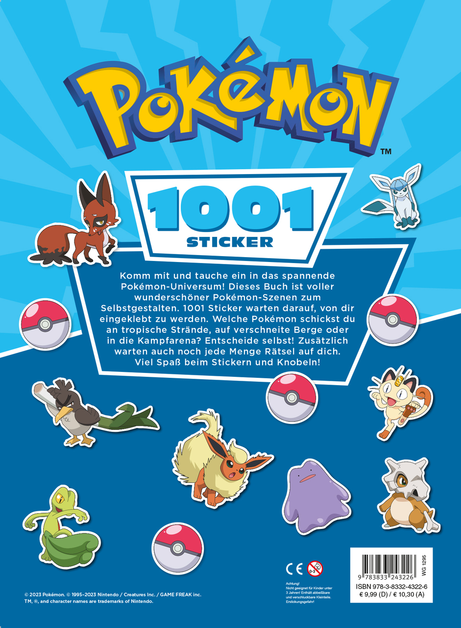 Pokémon: 1001 Sticker (kartoniertes Buch)